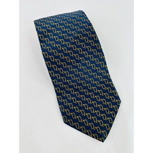 Tom James Executive Collection Men’s Silk Tie Navy Blue Gold Bridle